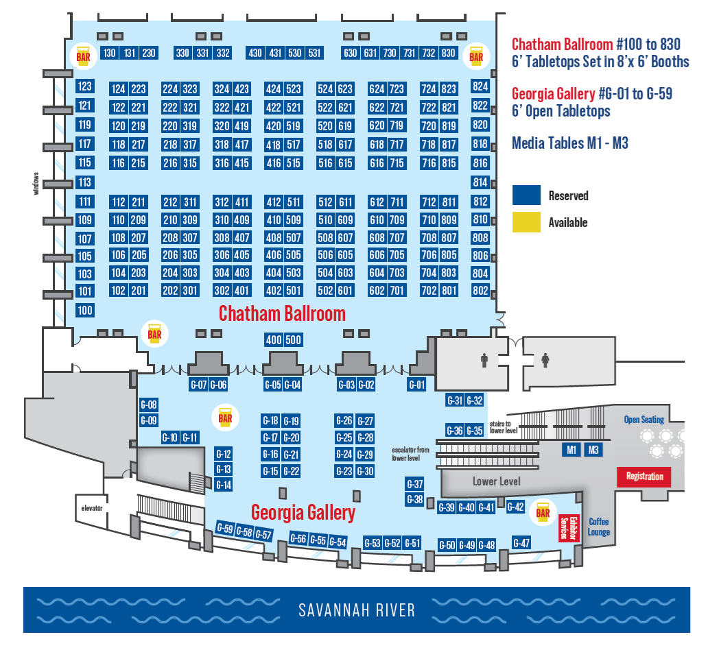 Map of Savannah show booths