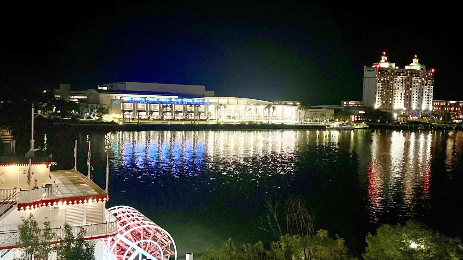 Savannah Convention Center at night